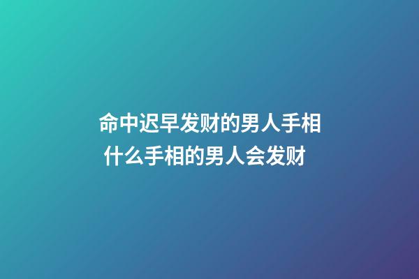 命中迟早发财的男人手相 什么手相的男人会发财